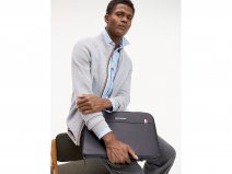 Tommy Hilfiger Downtown Leren Laptoptas Sleeve (Zwart)