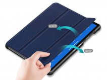 Smart Tri-Fold Bookcase Blauw - Lenovo Tab M10 Plus Hoesje
