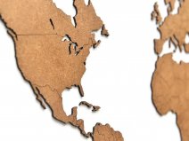 MiMi Innovations Houten Wereldkaart Bruin HDF - Giant - Inclusief 48 pins