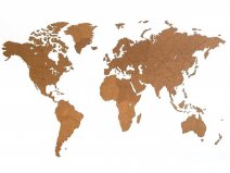 MiMi Innovations Houten Wereldkaart Bruin HDF - Giant - Inclusief 48 pins