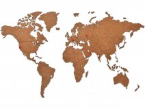 MiMi Innovations Houten Wereldkaart Bruin HDF - Large - Inclusief 48 pins