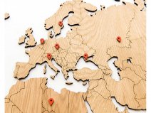 MiMi Innovations Houten Wereldkaart Eiken - Medium - Inclusief 96 pins