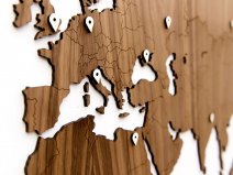 MiMi Innovations Houten Wereldkaart Walnoot - Medium - Inclusief 96 pins