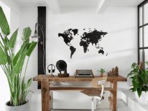 MiMi Innovations Houten Wereldkaart Zwart HDF - Large - Inclusief 48 pins