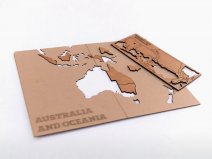 MiMi Innovations Houten Wereldkaart Puzzel Bruin HDF - Medium - Inclusief 96 pins