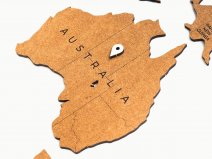 MiMi Innovations Houten Wereldkaart Puzzel met Namen - Bruin - Medium - Inclusief 96 pins