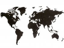 MiMi Innovations Houten Wereldkaart Zwart HDF - Medium - Inclusief 48 pins