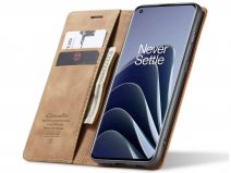 CaseMe Vintage BookCase Tan Bruin - OnePlus 10 Pro hoesje