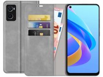 Just in Case Slimfit Wallet Case Grijs - Oppo A76 hoesje
