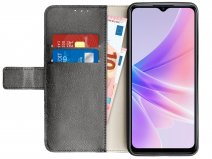 Just in Case Wallet Case Zwart - Oppo A77 hoesje