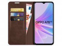 Just in Case Slim Wallet Case Bruin - Oppo A78 5G hoesje