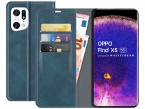 Just in Case Slimfit Wallet Case Blauw - Oppo Find X5 hoesje