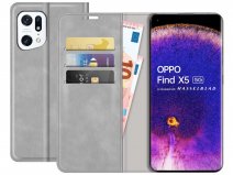 Just in Case Slimfit Wallet Case Grijs - Oppo Find X5 hoesje