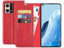 Just in Case Slimfit Wallet Case Rood - Oppo Reno7 hoesje