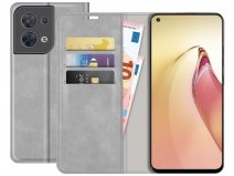 Just in Case Slimfit Wallet Case Grijs - Oppo Reno8 hoesje