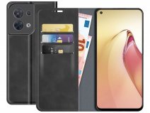 Just in Case Slimfit Wallet Case Zwart - Oppo Reno8 hoesje