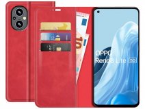 Just in Case Slimfit Wallet Case Rood - Oppo Reno8 Lite hoesje