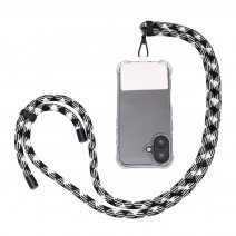 Fat Lace Universeel Telefoonkoord Zwart/Wit - Past op ieder hoesje!