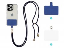 Universeel Telefoonkoord Donkerblauw - Past op ieder telefoonhoesje!