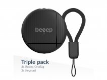 Beeep OneTag Smart Bluetooth Tracker 3-pack Zwart - Apple & Android compatible