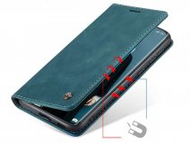 CaseMe Vintage BookCase Blauw - Xiaomi Mi 11 hoesje