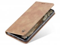 CaseMe Vintage BookCase Tan Bruin - Xiaomi Poco M4 Pro 5G hoesje